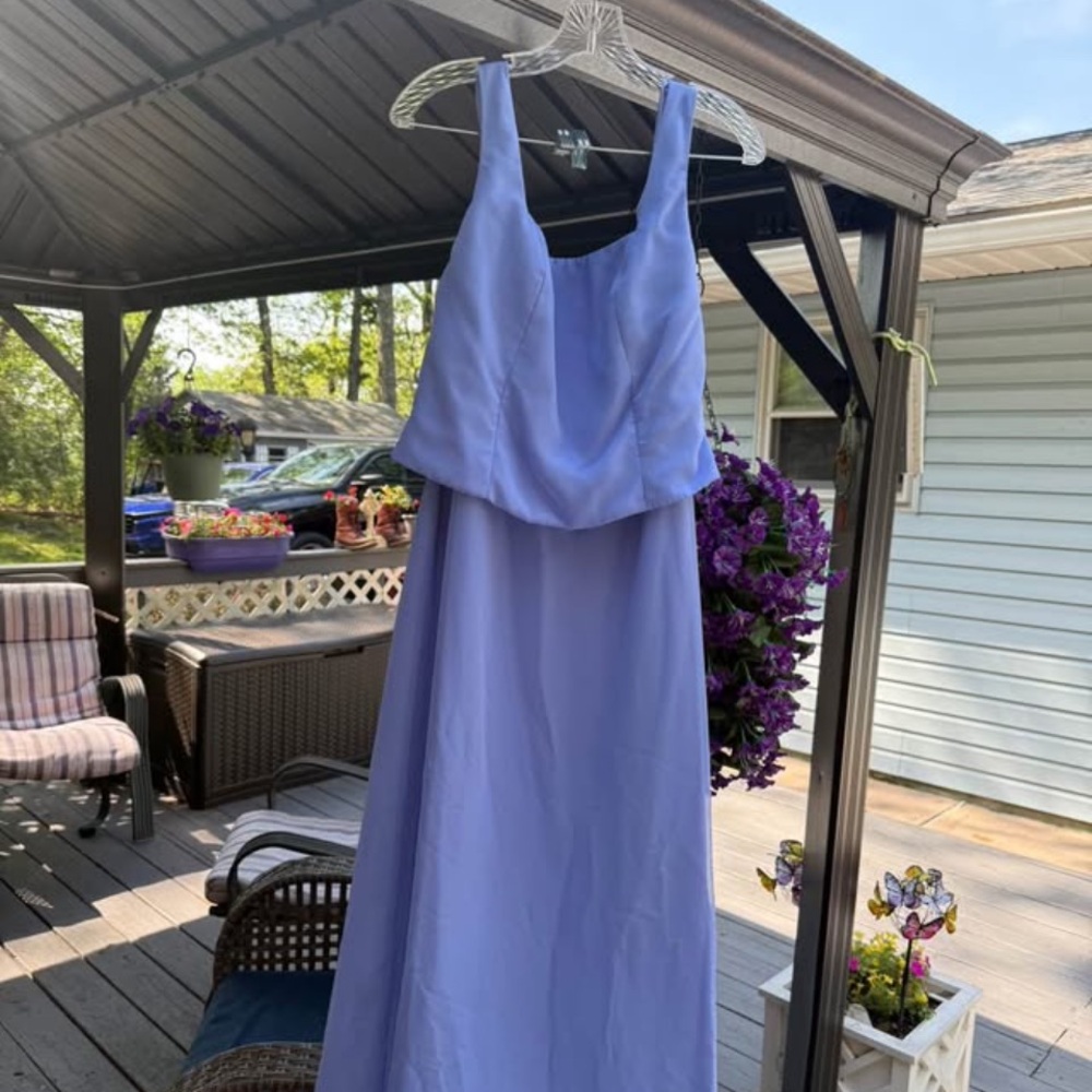 Elegant Blue Sleeveless Scoop Neck Sundress for Weddings